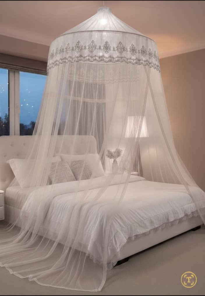 Moustiquaire Ronde Suspendue – Ciel de Lit Anti-Moustiques