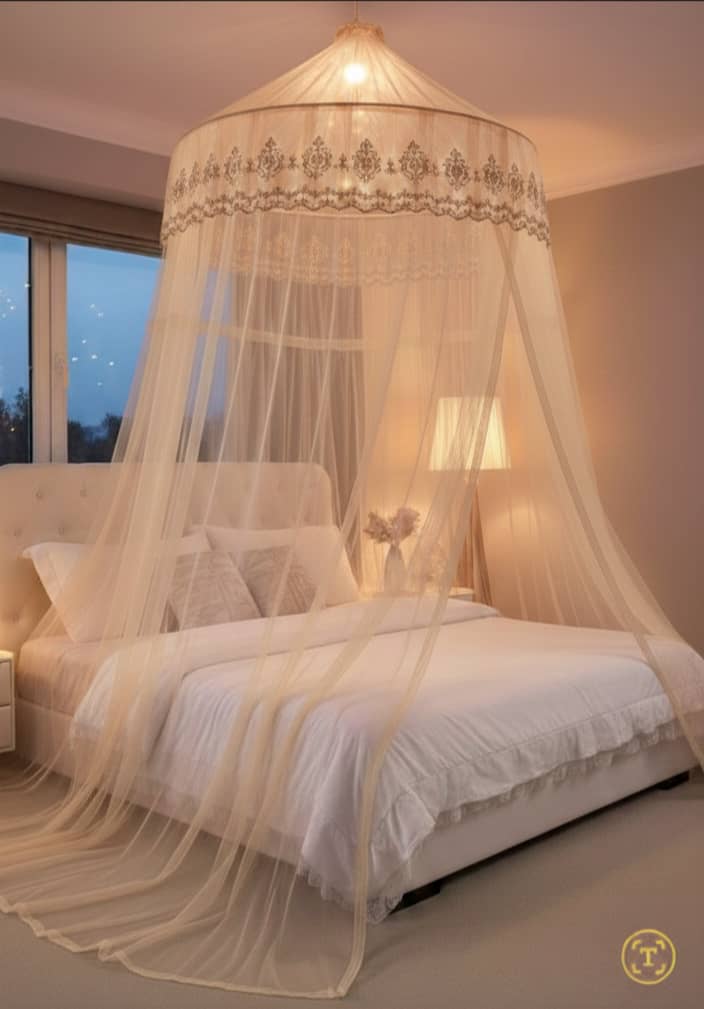 Moustiquaire Ronde Suspendue – Ciel de Lit Anti-Moustiques