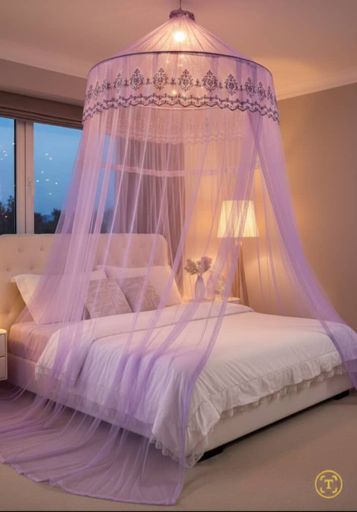 Moustiquaire Ronde Suspendue – Ciel de Lit Anti-Moustiques